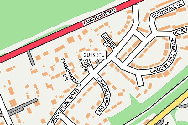 GU15 3TU map - OS OpenMap – Local (Ordnance Survey)