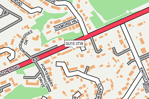 GU15 3TW map - OS OpenMap – Local (Ordnance Survey)