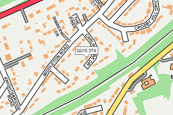 GU15 3TX map - OS OpenMap – Local (Ordnance Survey)