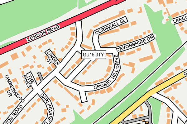 GU15 3TY map - OS OpenMap – Local (Ordnance Survey)