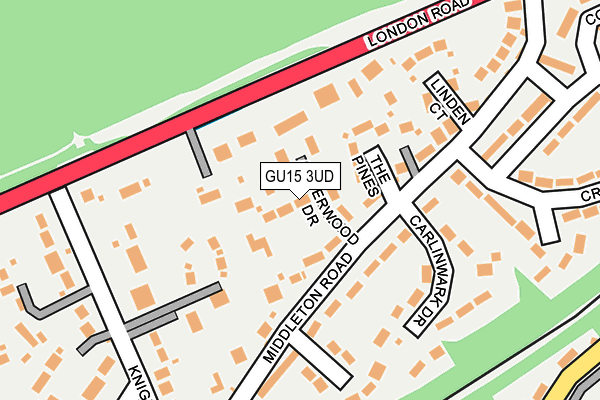 GU15 3UD map - OS OpenMap – Local (Ordnance Survey)