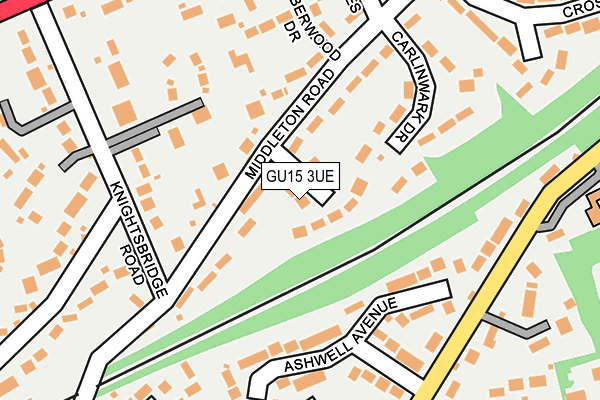 GU15 3UE map - OS OpenMap – Local (Ordnance Survey)