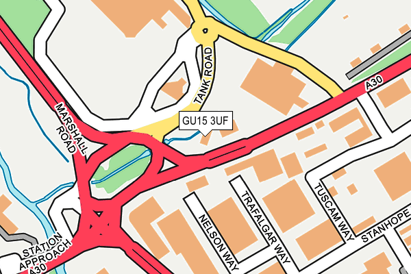 GU15 3UF map - OS OpenMap – Local (Ordnance Survey)