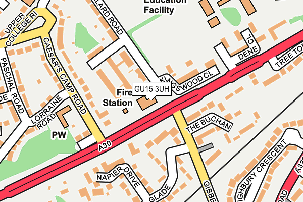 GU15 3UH map - OS OpenMap – Local (Ordnance Survey)