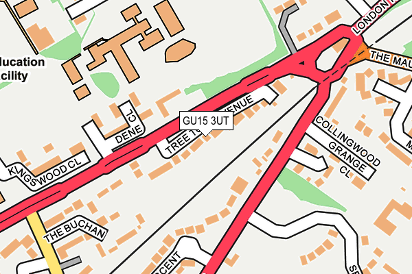 GU15 3UT map - OS OpenMap – Local (Ordnance Survey)