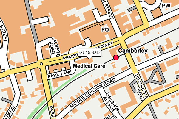 GU15 3XD map - OS OpenMap – Local (Ordnance Survey)