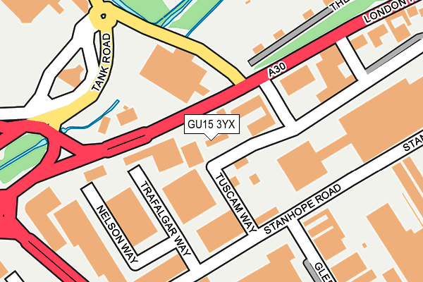 GU15 3YX map - OS OpenMap – Local (Ordnance Survey)