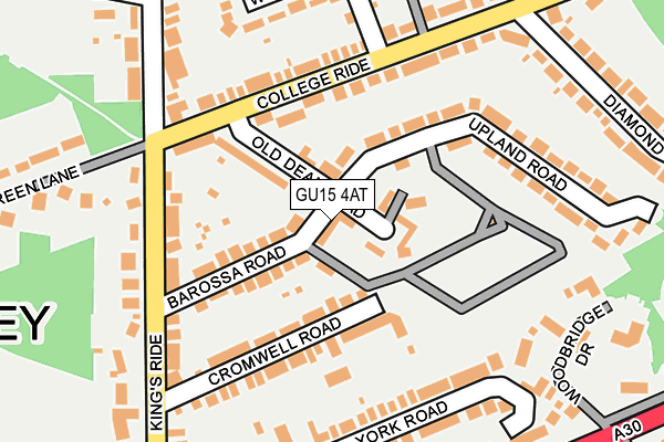 GU15 4AT map - OS OpenMap – Local (Ordnance Survey)