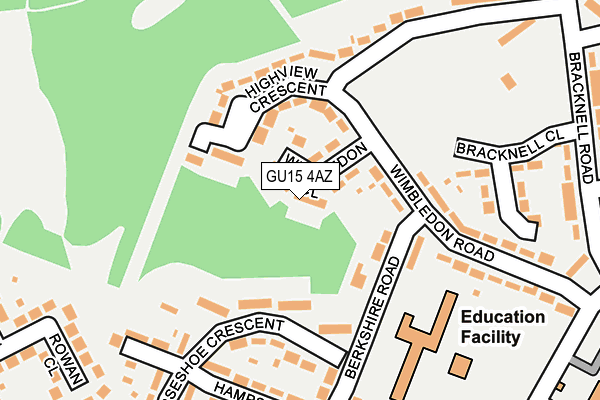 GU15 4AZ map - OS OpenMap – Local (Ordnance Survey)