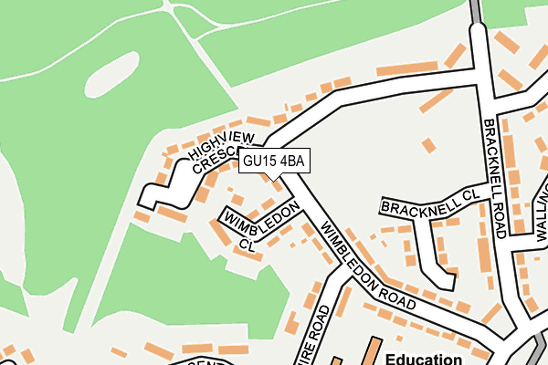 GU15 4BA map - OS OpenMap – Local (Ordnance Survey)