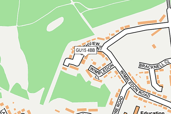 GU15 4BB map - OS OpenMap – Local (Ordnance Survey)