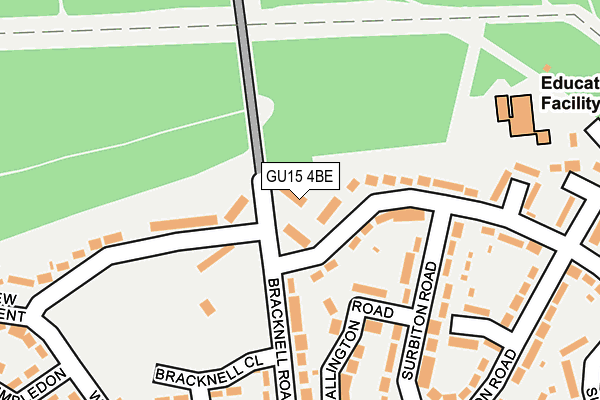 GU15 4BE map - OS OpenMap – Local (Ordnance Survey)