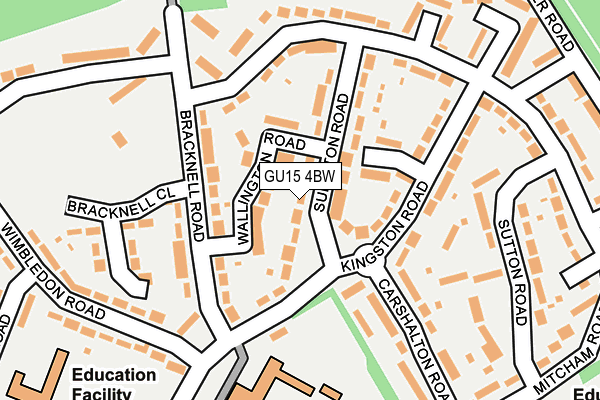 GU15 4BW map - OS OpenMap – Local (Ordnance Survey)