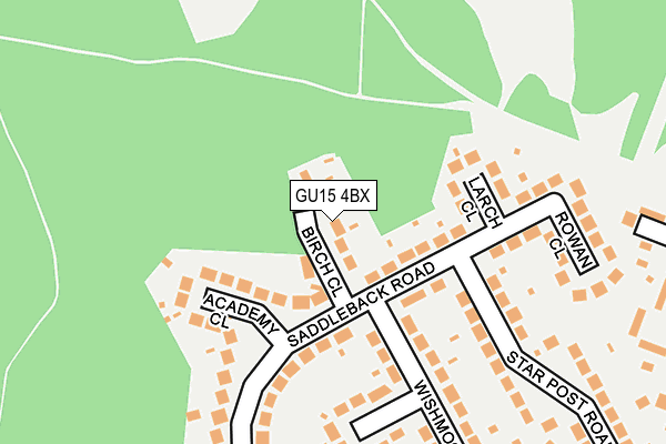 GU15 4BX map - OS OpenMap – Local (Ordnance Survey)