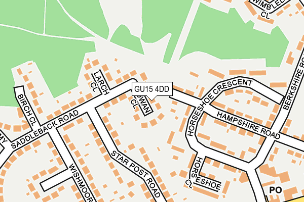 GU15 4DD map - OS OpenMap – Local (Ordnance Survey)