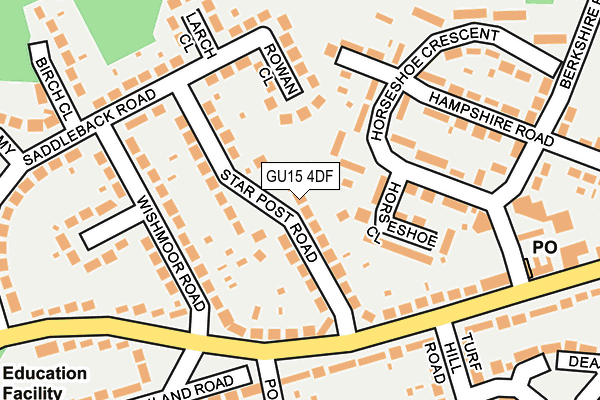 GU15 4DF map - OS OpenMap – Local (Ordnance Survey)