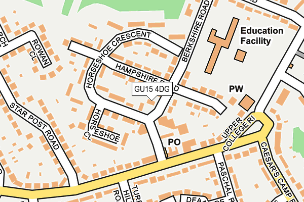 GU15 4DG map - OS OpenMap – Local (Ordnance Survey)