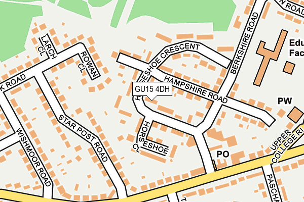 GU15 4DH map - OS OpenMap – Local (Ordnance Survey)