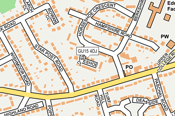 GU15 4DJ map - OS OpenMap – Local (Ordnance Survey)