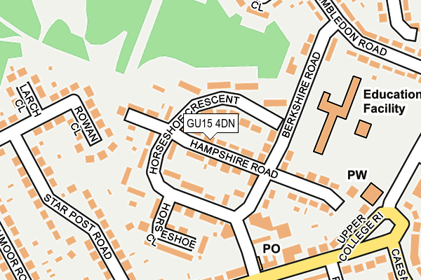 GU15 4DN map - OS OpenMap – Local (Ordnance Survey)