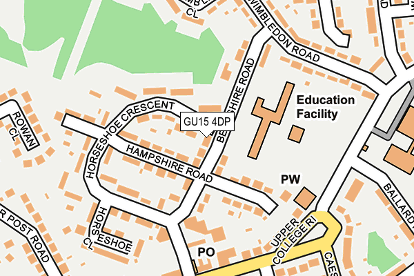 GU15 4DP map - OS OpenMap – Local (Ordnance Survey)
