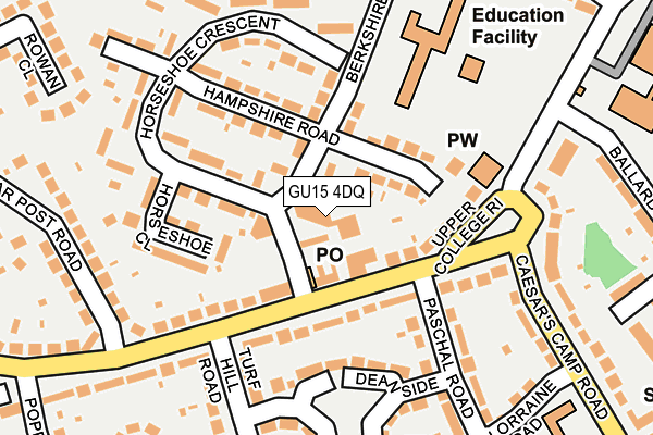 GU15 4DQ map - OS OpenMap – Local (Ordnance Survey)