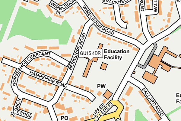 GU15 4DR map - OS OpenMap – Local (Ordnance Survey)