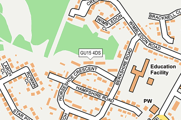 GU15 4DS map - OS OpenMap – Local (Ordnance Survey)