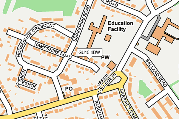 GU15 4DW map - OS OpenMap – Local (Ordnance Survey)