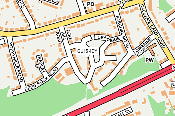 GU15 4DY map - OS OpenMap – Local (Ordnance Survey)