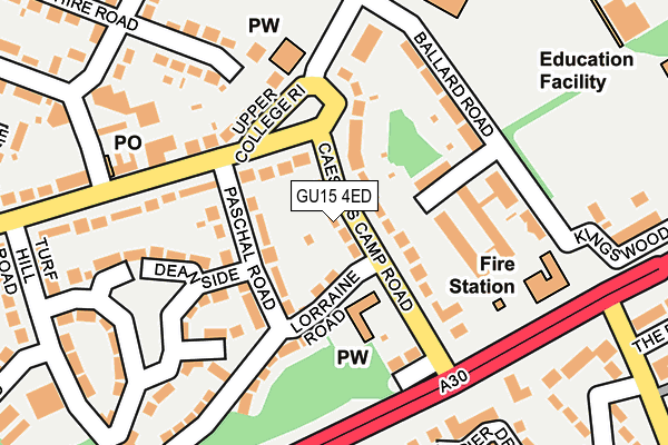 GU15 4ED map - OS OpenMap – Local (Ordnance Survey)