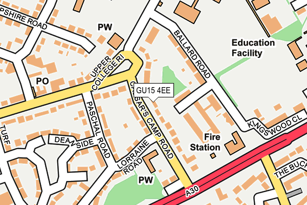 GU15 4EE map - OS OpenMap – Local (Ordnance Survey)