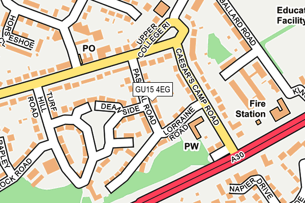 GU15 4EG map - OS OpenMap – Local (Ordnance Survey)