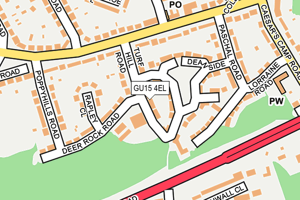 GU15 4EL map - OS OpenMap – Local (Ordnance Survey)