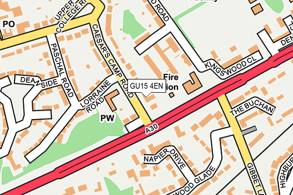 GU15 4EN map - OS OpenMap – Local (Ordnance Survey)