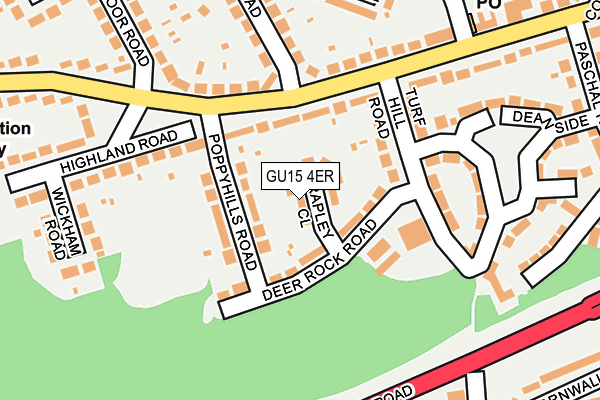 GU15 4ER map - OS OpenMap – Local (Ordnance Survey)