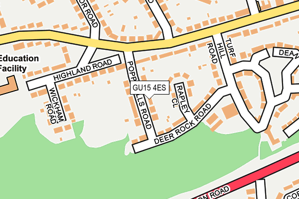 GU15 4ES map - OS OpenMap – Local (Ordnance Survey)