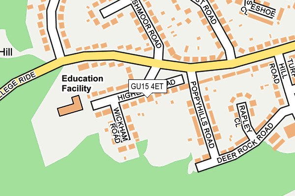 GU15 4ET map - OS OpenMap – Local (Ordnance Survey)