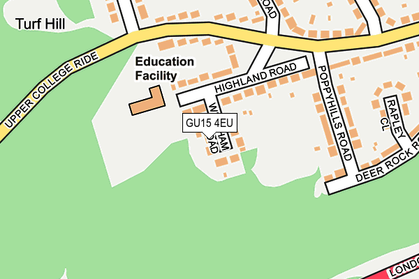 GU15 4EU map - OS OpenMap – Local (Ordnance Survey)