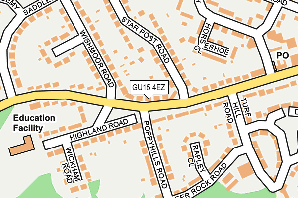 GU15 4EZ map - OS OpenMap – Local (Ordnance Survey)