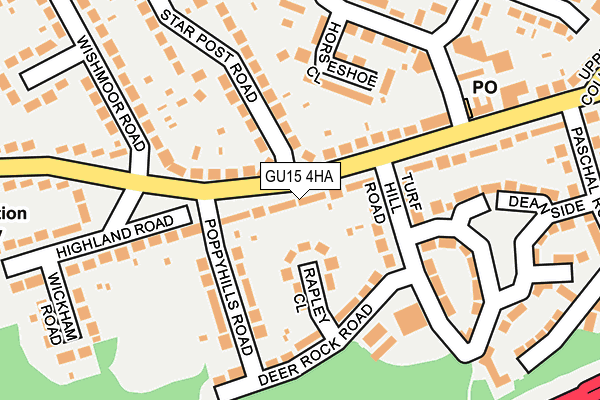 GU15 4HA map - OS OpenMap – Local (Ordnance Survey)