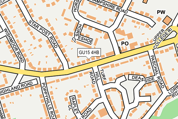 GU15 4HB map - OS OpenMap – Local (Ordnance Survey)
