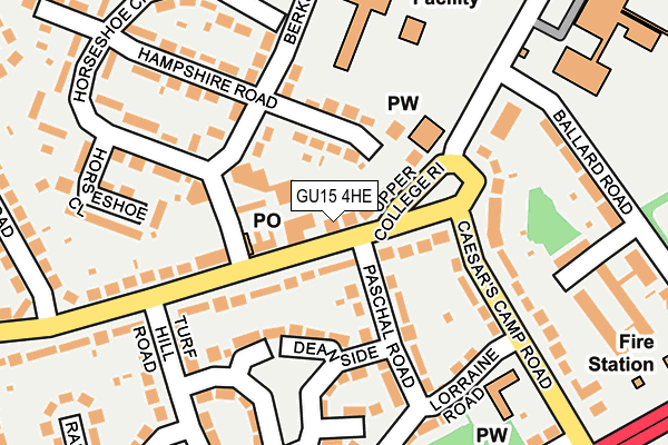 GU15 4HE map - OS OpenMap – Local (Ordnance Survey)