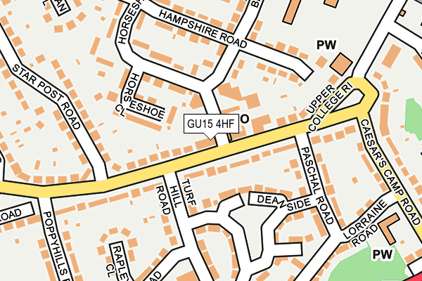 GU15 4HF map - OS OpenMap – Local (Ordnance Survey)