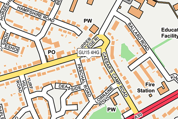 GU15 4HG map - OS OpenMap – Local (Ordnance Survey)
