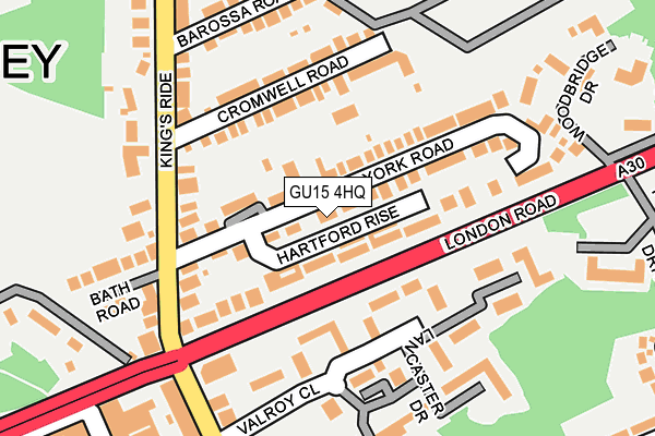 GU15 4HQ map - OS OpenMap – Local (Ordnance Survey)