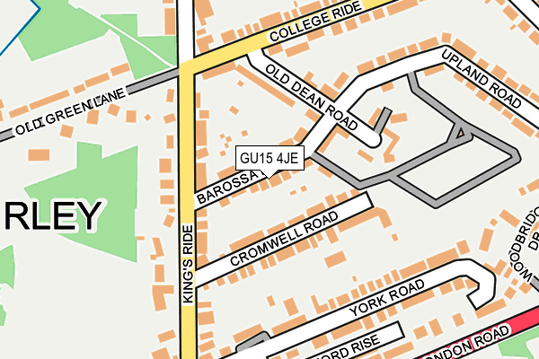 GU15 4JE map - OS OpenMap – Local (Ordnance Survey)