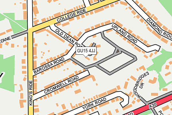 GU15 4JJ map - OS OpenMap – Local (Ordnance Survey)