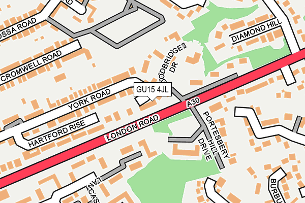 GU15 4JL map - OS OpenMap – Local (Ordnance Survey)