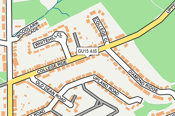 GU15 4JS map - OS OpenMap – Local (Ordnance Survey)